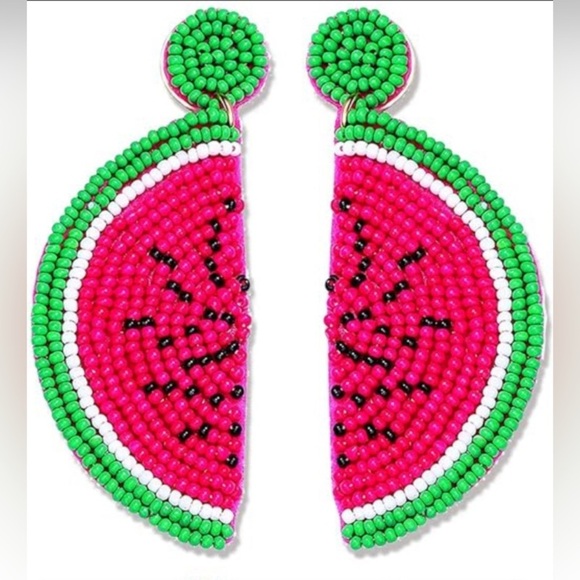 Jewelry - Beautiful Watermelon Beaded Earrings